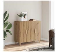 Sideboard Artisan Oak 90x34x80 cm Engineered Wood 3-Door Storage Console Modern