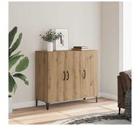 Sideboard Artisan Oak 90x34x80cm Engineered Wood Compact Storage Cabinet 3-Door