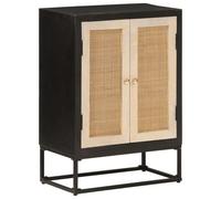vidaXL Sideboard Black 55x30x76 cm Solid Wood Mango and Iron