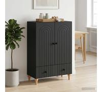 vidaXL Sideboard with Drawer Black 66 x 34.5 x 95 cm Engineered Wood