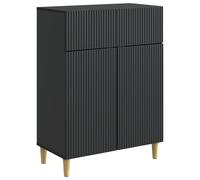 vidaXL Sideboard with Drawer Black 66 x 34.5 x 90 cm Engineered Wood