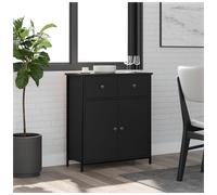 Sideboard Black 70x30x80 cm Engineered Wood Storage Cabinet with Steel with Legs