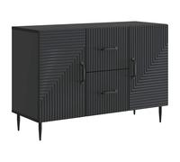 Sideboard Black 89x34.5x60cm Engineered Wood 2 Drawers 2 Doors Vintage Compact