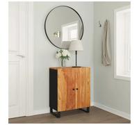 Sideboard Black Acacia Wood Industrial 60x33x75cm Storage Cabinet Rustic Unique