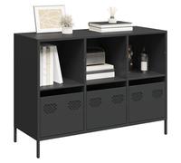 Sideboard Black Cold-Rolled Steel 101.5x39x73.5 cm 3-Drawer for Hallway