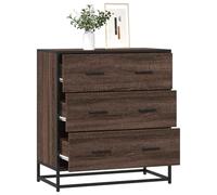 Sideboard, Black Engineered Wood 26.8 x 13.8 x 29.9 in, Industrial Style, Loads of Storage, Easy Assembly, Ideal for Living Room, Modern Design, Durable, with Strong Build, (Brown Oak)
