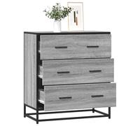 Sideboard, Black Engineered Wood 26.8 x 13.8 x 29.9 in, Industrial Style, Loads of Storage, Easy Assembly, Ideal for Living Room, Modern Design, Durable, with Strong Build, (Grey Sonoma)