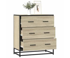 Sideboard, Black Engineered Wood 26.8 x 13.8 x 29.9 in, Industrial Style, Loads of Storage, Easy Assembly, Ideal for Living Room, Modern Design, Durable, with Strong Build, (Sonoma Oak)
