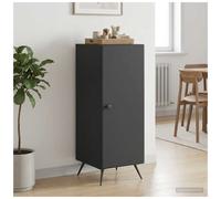 Sideboard Black Engineered Wood 33x34.5x90cm 1-Door Slim Storage for Home Dining