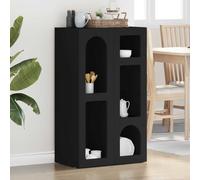 Sideboard Black Engineered Wood 59x35x100.5cm Minimalist Storage Unit. Home