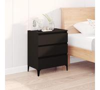 Sideboard Black Engineered Wood 60x35x70 cm Compact Modern Storage Matte Drawer
