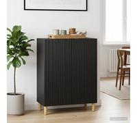Sideboard Black Engineered Wood 66 x 34.5 x 90 cm Vintage Modern Storage Cabinet