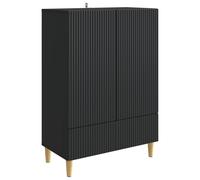 Sideboard Black Engineered Wood 66 x 34.5 x 95 cm 1 Drawer 2 Doors Storage Unit