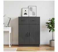 Sideboard Black Engineered Wood 66x34.5x87cm 1 Drawer 2 Door Compact for Hallway