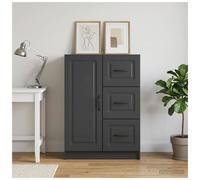 Sideboard Black Engineered Wood 66x34.5x87cm 3 Drawers 1 Door Storage ForLiving.