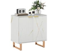 Sideboard Black & Gold 76.5W x 39D x 77H cm Particleboard MDF Modern Adjustable