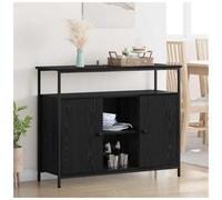 Sideboard Black Oak 100x35x80cm Engineered Wood 2-Door Minimalist StorageUnit XL