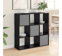 Sideboard Black Oak 102 x 31 x 99.5 cm Engineered Wood 3 Drawer Storage Cabinet