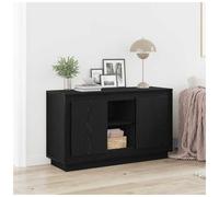 Sideboard Black Oak 102x35x60cm Engineered Wood 2Door Modern Storage Buffet Slim