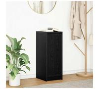 Sideboard Black Oak 29.5x34x76cm Engineered Wood 1 Door 1 Shelf Slim Wall Mount