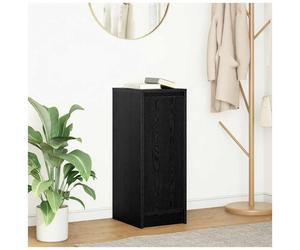 Sideboard Black Oak 29.5x34x76cm Engineered Wood 1 Door 1 Shelf Slim Wall Mount
