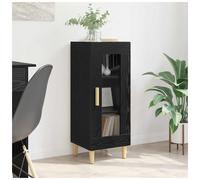 Sideboard Black Oak 34.5x32.5x90cm Engineered Wood Console with Glass Door Unit