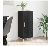 Sideboard Black Oak 34.5x34x90 cm Engineered Wood Slim Storage Cabinet Compact