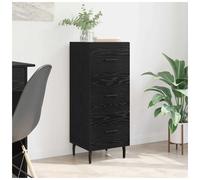 Sideboard Black Oak 34x34.5x90cm Engineered Wood Modern Storage Drawer Entryway