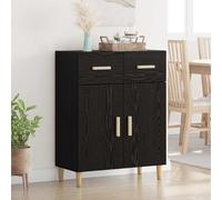 Sideboard Black Oak 34x69.5x89cm Engineered Wood Compact Modern Storage Minimal
