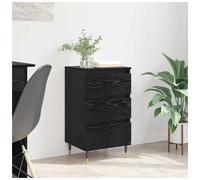 Sideboard Black Oak 35x40x70cm Engineered Wood Drawer Mid-Century Modern Storage
