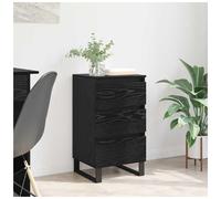 Sideboard Black Oak 40x35x70cm Engineered Wood Metal Legs Drawer Compact Storage
