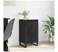 Sideboard Black Oak 40x35x70cm Engineered Wood Minimalist 1-Door Storage Cabinet