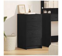 Sideboard Black Oak 40x41x75cm Engineered Wood 1 Drawer Contemporary Matte Unit