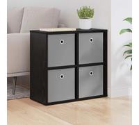 Sideboard Black Oak 59.5 x 27 x 57 cm Engineered Wood 4 Drawer Modern StorageSet