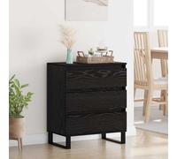 Sideboard Black Oak 60 x 35 x 70 cm Engineered Wood Storage Drawer with Legs UK