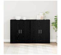 Sideboard Black oak 60x31x70 cm Engineered wood 2-door Storage Cabinet Minimal