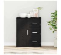 vidaXL Sideboard with Drawer Black Oak 60 x 31 x 70 cm Engineered Wood, Black