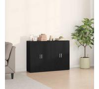 Sideboard Black Oak 60x31x84cm Engineered Wood 2pc Storage Cabinet Rustic style