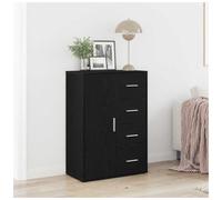 Sideboard Black Oak 60x31x84cm Engineered Wood 4 Drawers 1 Door Modern BarHandle