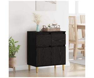 Sideboard Black Oak 60x35x70cm Engineered Wood 2 Doors 1 Drawer Mid-Century Slim