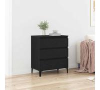 Sideboard Black Oak 60x35x70cm Engineered Wood Matte Finish Compact With Drawer