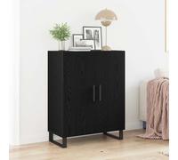 Vidaxl Sideboard Black Oak Engineered Wood Medium Black Oak Sideboard, Black