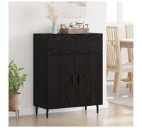 Sideboard Black Oak 69.5x34x90cm Engineered Wood 2 Doors 1 Drawer Modern XL