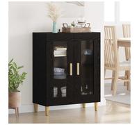 Sideboard Black Oak 69.5x34x90cm Engineered Wood Modern Storage Cabinet 2 Doors