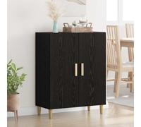 Sideboard Black Oak 70x34x90cm Engineered Wood Compact Storage Console 2 doorsUK