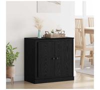 Sideboard Black Oak 70x35.5x67.5cm Engineered Wood 2 Door Rustic Storage Shelves