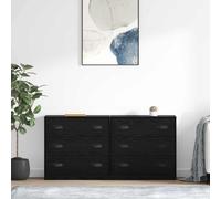 vidaXL Sideboards 2 pcs Black Oak 70 x 35.5 x 67.5 cm Engineered Wood