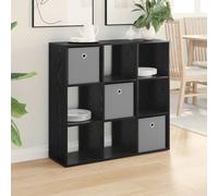 Sideboard Black Oak 88.5x29x84.5cm Engineered Wood 3 Drawer Modern Storage Slim