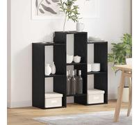 Sideboard Black Oak 90x30x90cm Engineered Wood Modern Storage Unit with Shelves