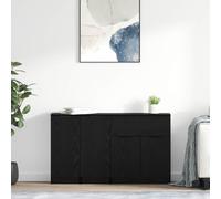 vidaXL Sideboard with Drawer 3 pcs Black oak Engineered Wood